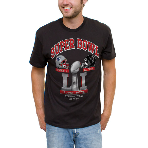 New England Patriots vs. Atlanta Falcons Junk Food Super Bowl LI Dueling T-Shirt - Black